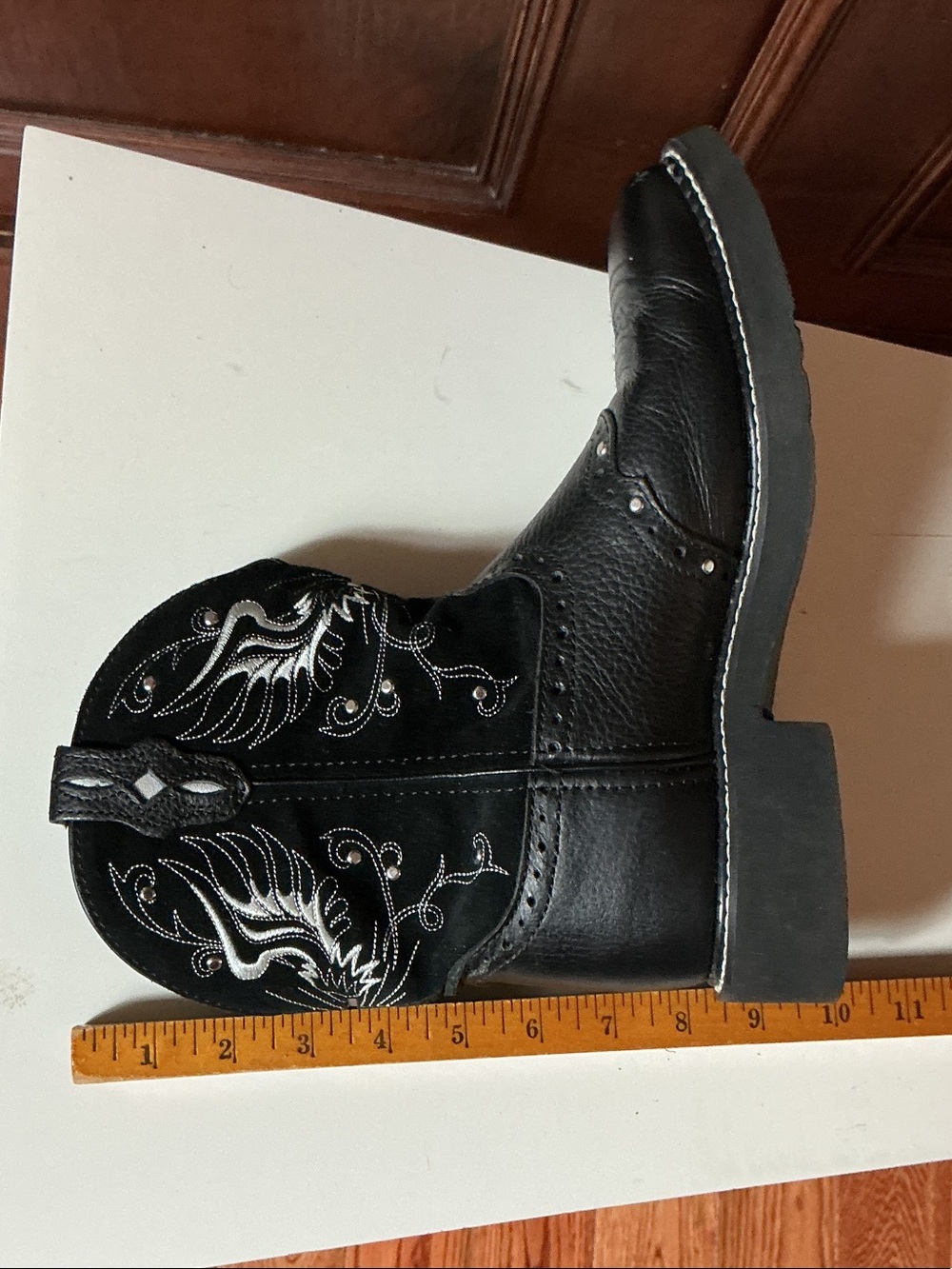 Justin Gypsy Boots Black Embroidered Western Ankle Boots - Picture 10 of 11